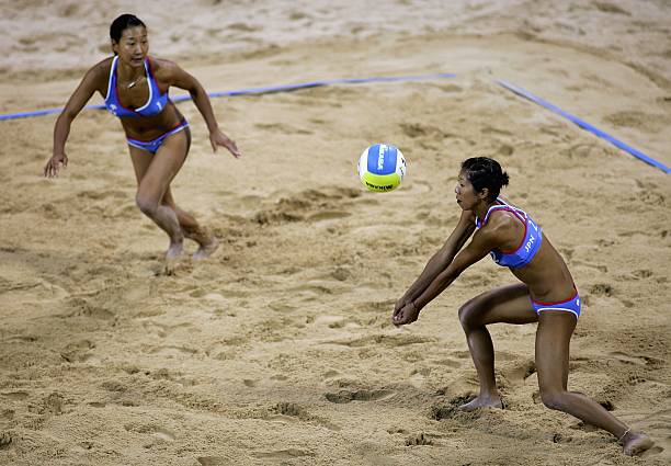 排球比賽場地示意圖：發(fā)球區(qū)與自由防守區(qū)